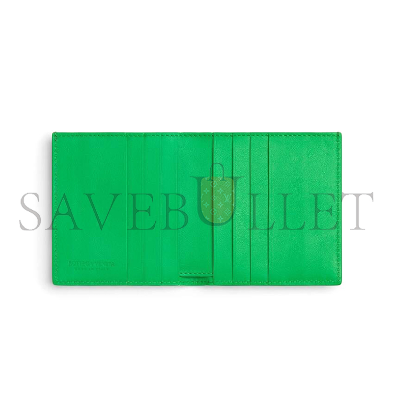BOTTEGA VENETA INTRECCIATO BI-FOLD WALLET PARAKEET 749400 (10*9.5*1cm)